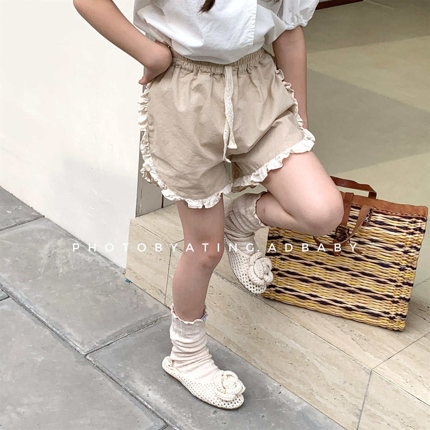 Flower Print Ruffle Cotton Shorts 花柄 コットン ショートパンツ【mh0012655】