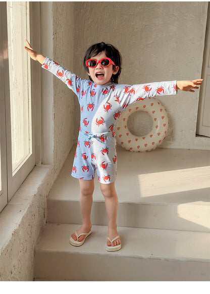 UPF50 Plus Printed Long Sleeve Swimsuit Rashguard Set-up [mh0012585]