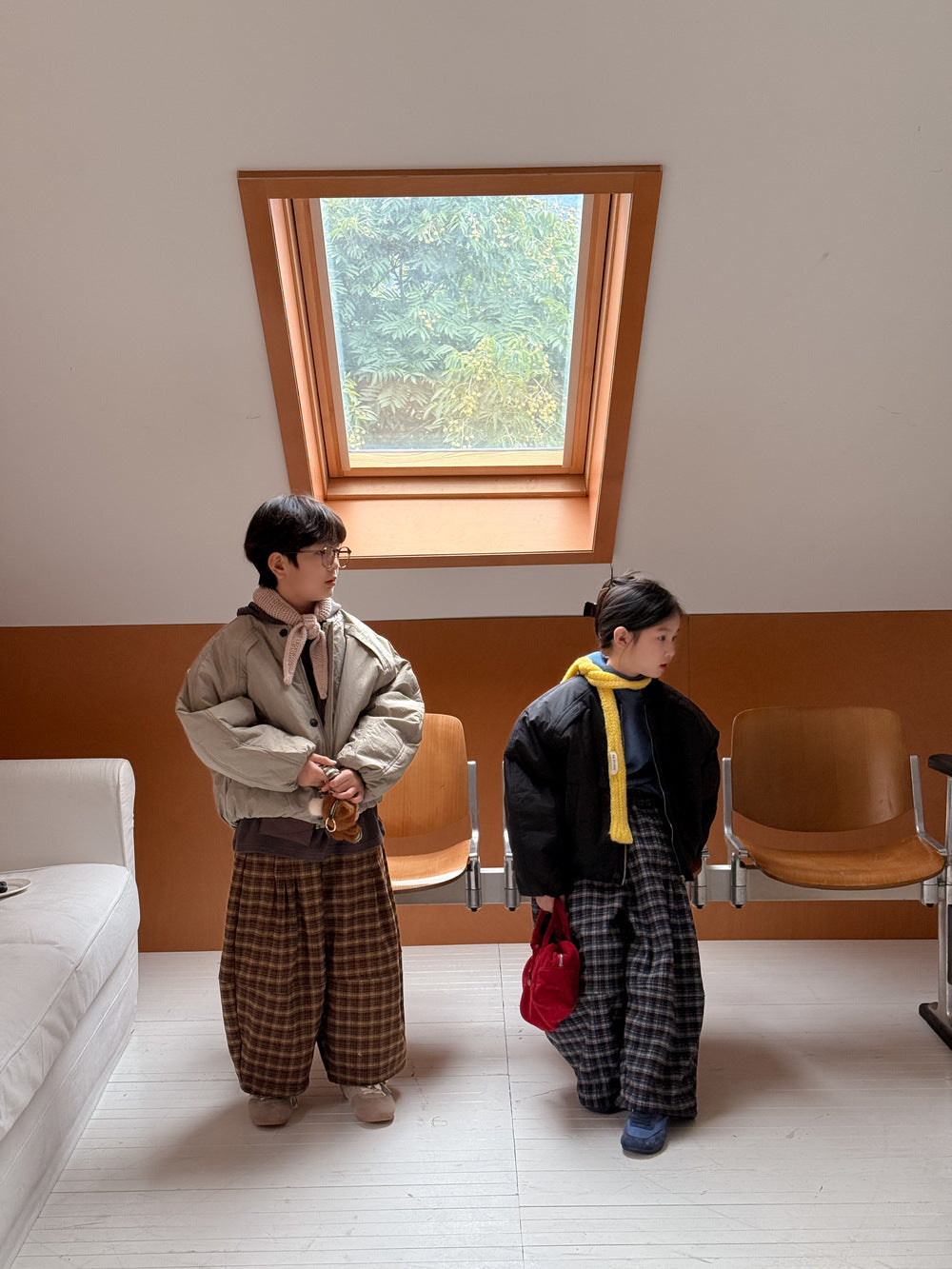 ブルゾンジャケット キッズ 中綿 厚手 ラウンドネック ショート丈 オーバーサイズ アウター【mh0011666】