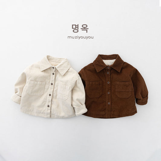 キッズ 裏起毛 コーデュロイ 長袖シャツ【mh0014503】