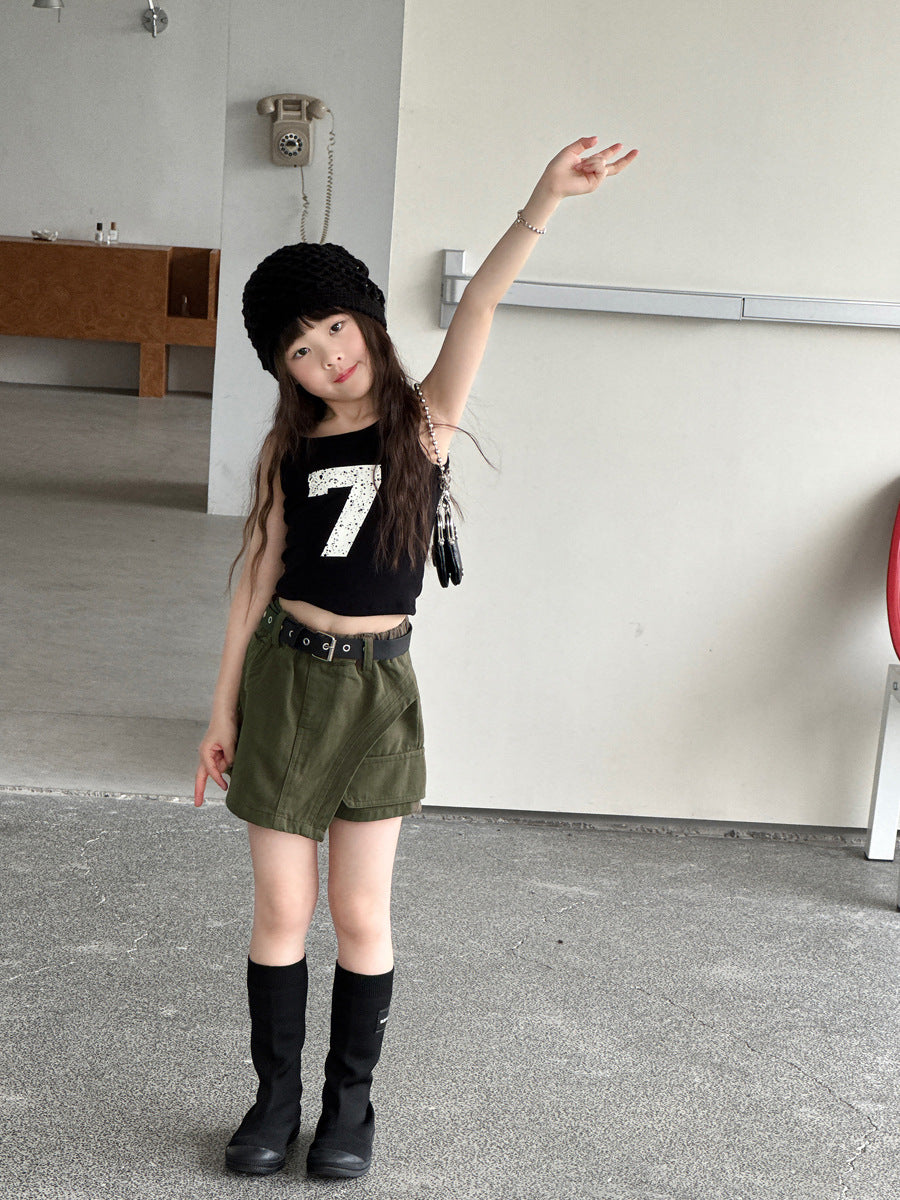 Asymmetry Mixed Media Shorts アシンメトリー キュロットパンツ【mh0013066】
