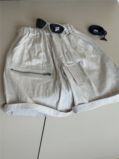 Cooling Zip Shorts 無地 ハーフパンツ【mh0012959】