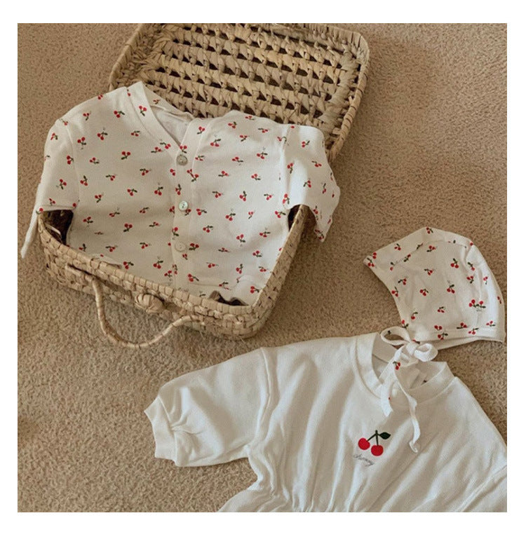 Cherry Print Cotton Romper チェリー ロンパース【mh0012621】
