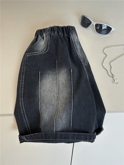 Washed Denim Shorts ウォッシュ ハーフパンツ【mh0012956】
