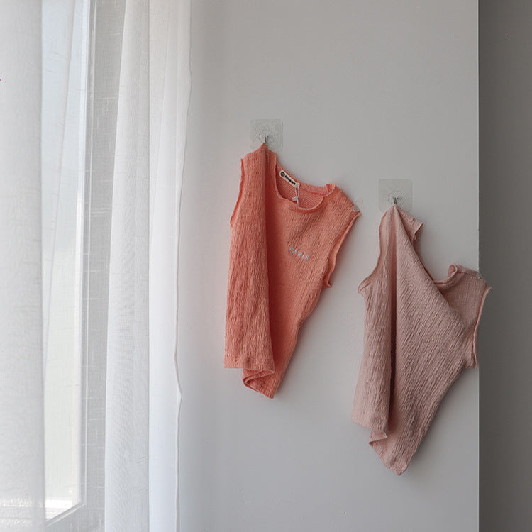 Paris Embroidered Textured Cotton Vest 刺繍 ノースリーブTシャツ【mh0012628】