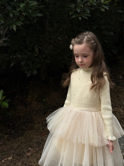 Kids' Tulle Tiered Ruffle Sleeveless Dress【mh0014578】