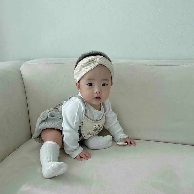 Rabbit Embroidered Gauze Romper