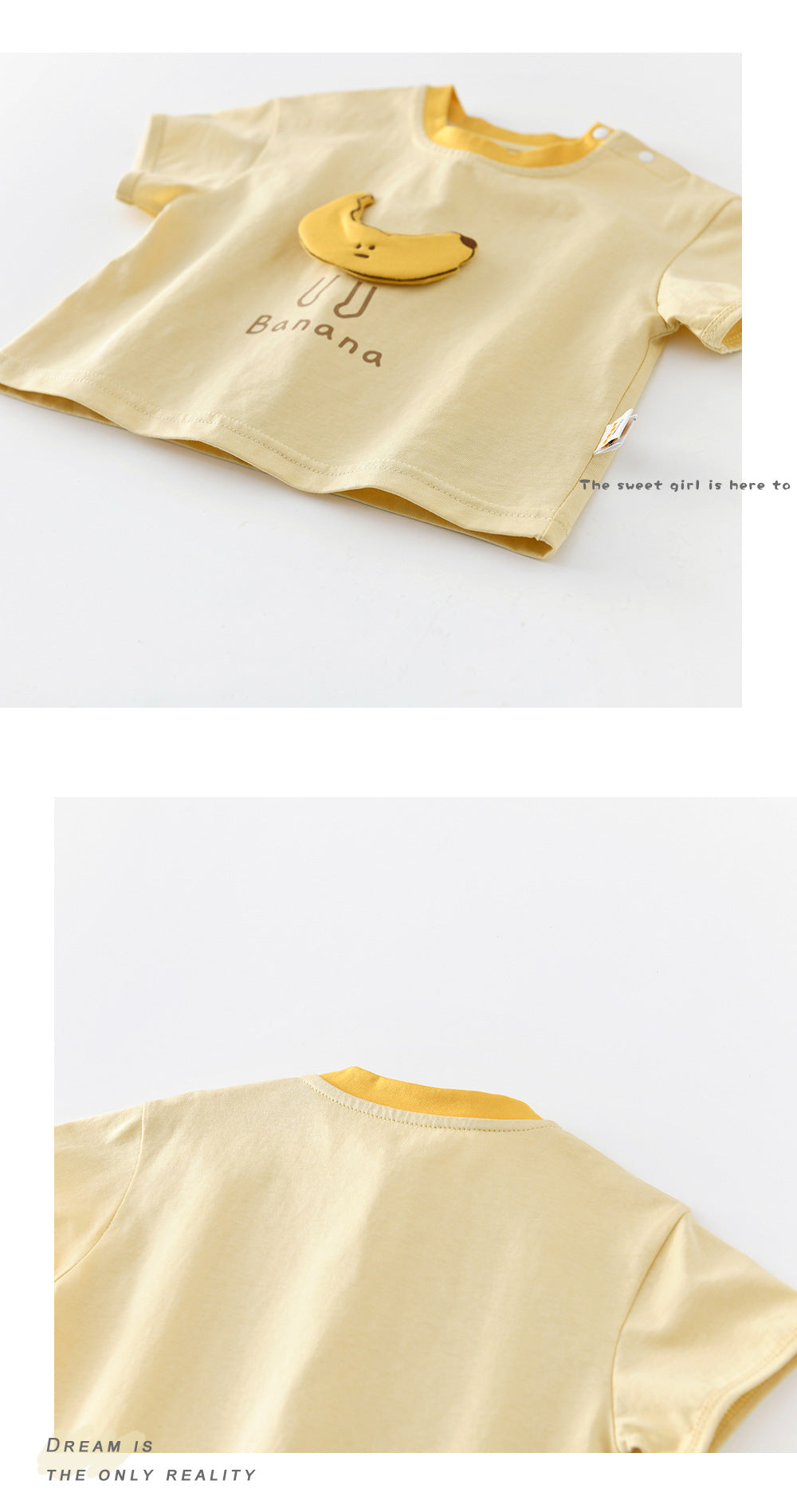 Banana Graphic T-shirt バナナ 刺繍 半袖Tシャツ【mh0012859】
