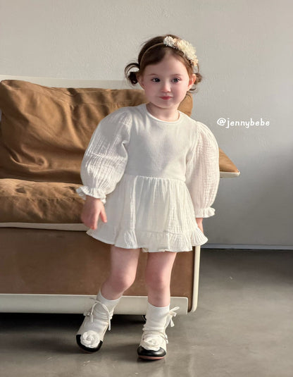 Gauze Puff Sleeve Romper ガーゼ パフスリーブ ロンパース【mh0012527】