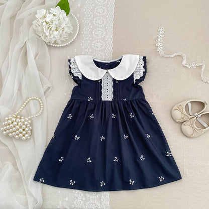 Bow Embroidery Ruffle Romper Dress ラッフル ロンパース ワンピース【mh0013161】