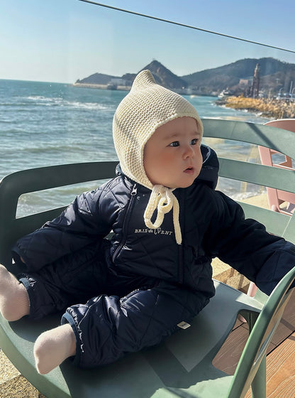 アウタージャンプスーツ 中綿 厚手 フード付 キルティング スキーウェア【mh0011696】