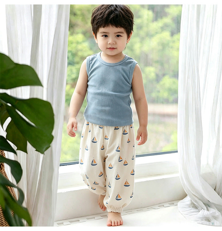 Fruit Print Cotton Pants アニマル＆フルーツ ロングパンツ【mh0013045】