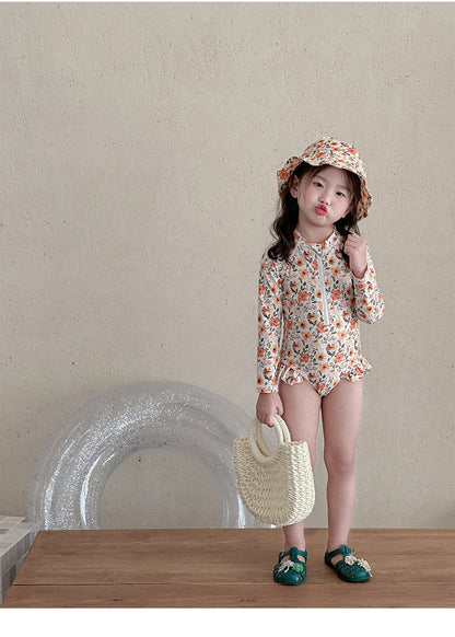 UPF50 Plus Floral Long Sleeve Swimsuit 花柄 長袖 水着【mh0012584】