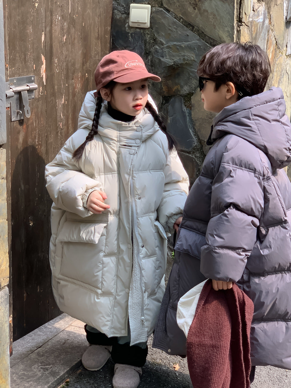 ダウンジャケット ロングコート フーディベンチコート【mh0011653】