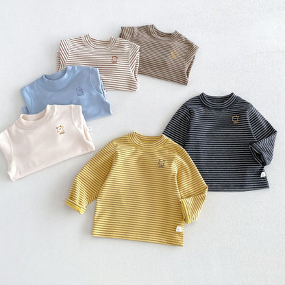 キッズ ボーダー ワンポイント刺繍 長袖Tシャツ / イージー ロングパンツ【mh0014771】