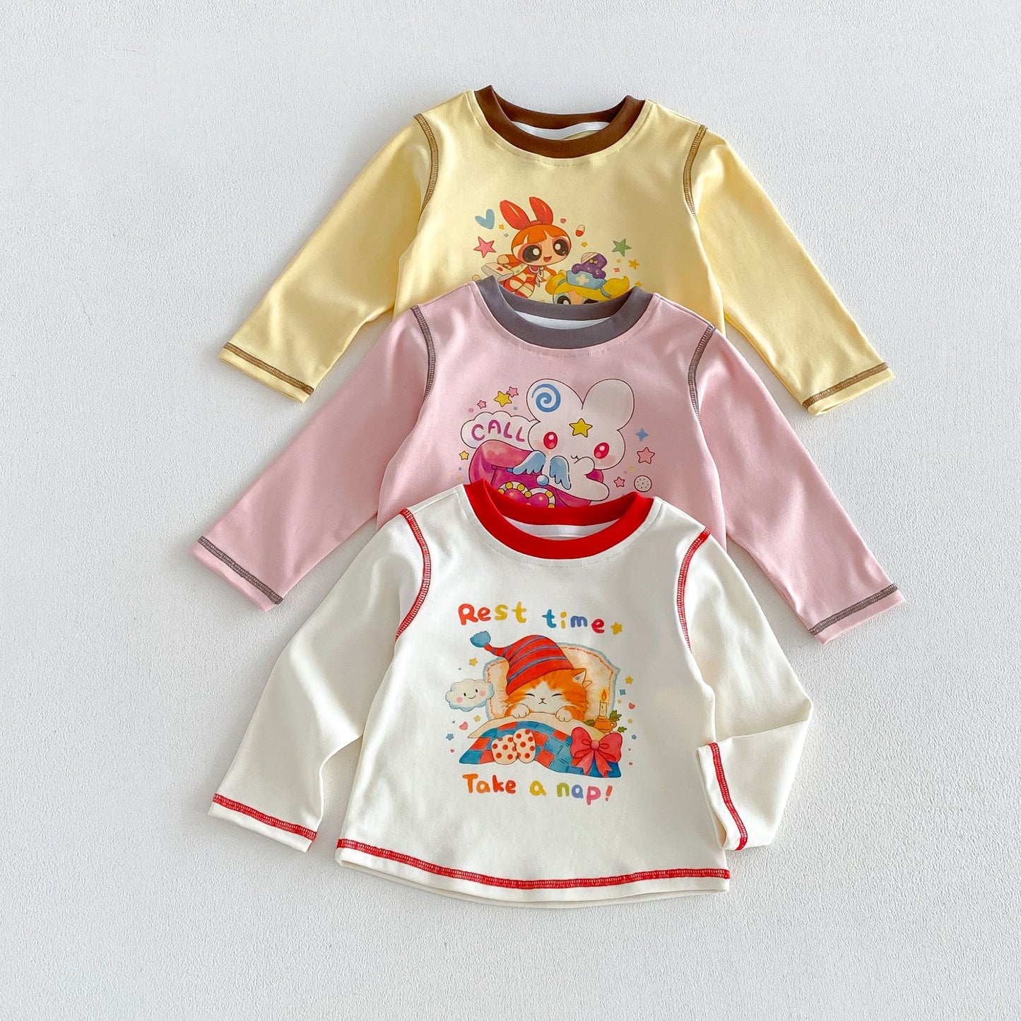 キッズ キャラクター プリント 長袖Tシャツ ワークパンツ【mh0014033】