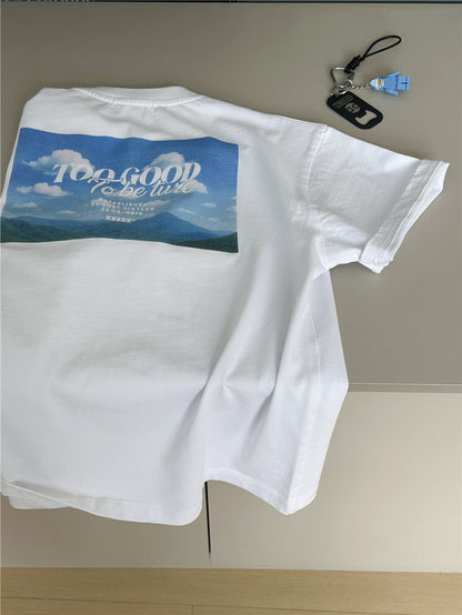 Mountain Graphic Pocket T-shirt マウンテンプリント 半袖Tシャツ【mh0012950】
