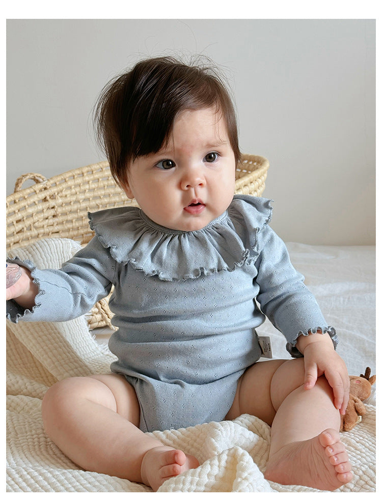 Ruffle Collar Bodysuit フリルカラー 長袖ロンパース【mh0013031】