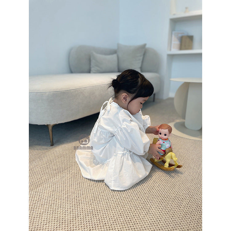 Tiered Cotton Princess Dress ティアード 長袖ワンピース【mh0012639】