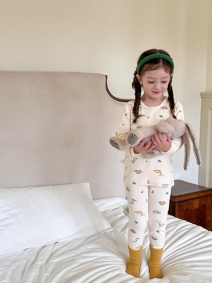 Long Sleeve Printed Pajama Set 長袖 プリント パジャマ セット【mh0012244】