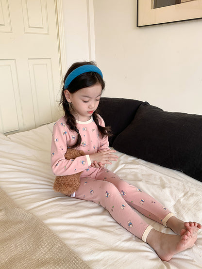 Long Sleeve Printed Pajamas 長袖 プリント パジャマ セット【mh0012243】