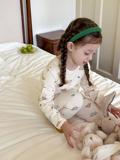 Long Sleeve Printed Pajama Set 長袖 プリント パジャマ セット【mh0012244】