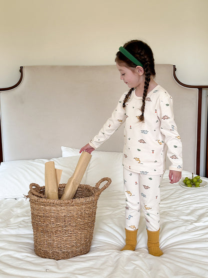 Long Sleeve Printed Pajama Set 長袖 プリント パジャマ セット【mh0012244】