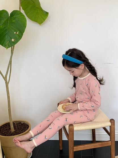 Long Sleeve Printed Pajamas 長袖 プリント パジャマ セット【mh0012243】