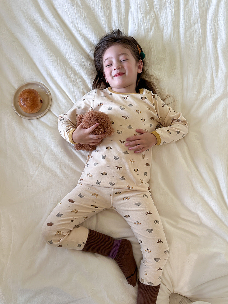 Long Sleeve Printed Pajama Set 長袖 プリント パジャマ セット【mh0012244】