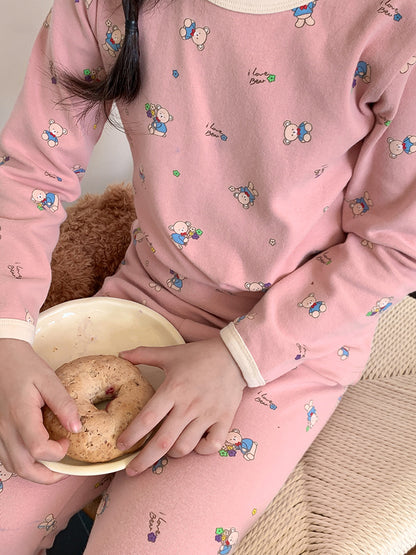 Long Sleeve Printed Pajamas 長袖 プリント パジャマ セット【mh0012243】