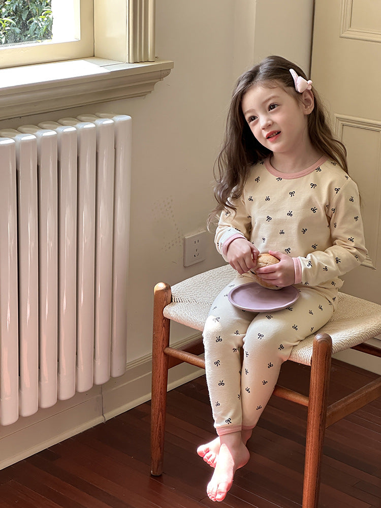 Long Sleeve Printed Pajama Set 長袖 プリント パジャマ セット【mh0012244】