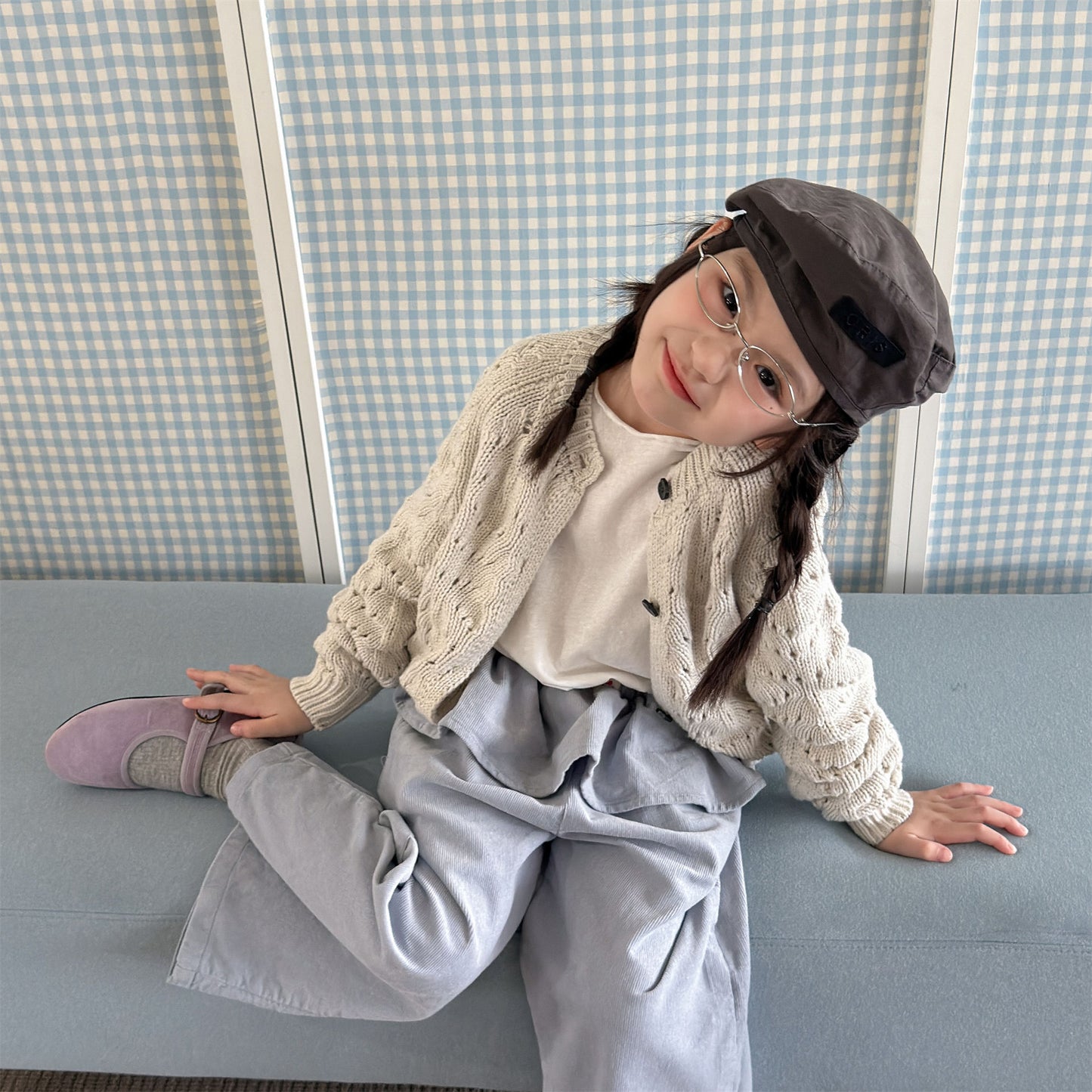 Kids' Openwork Long-Sleeve Knit Cardigan [mh0014055]