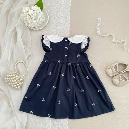 Bow Embroidery Ruffle Romper Dress ラッフル ロンパース ワンピース【mh0013161】