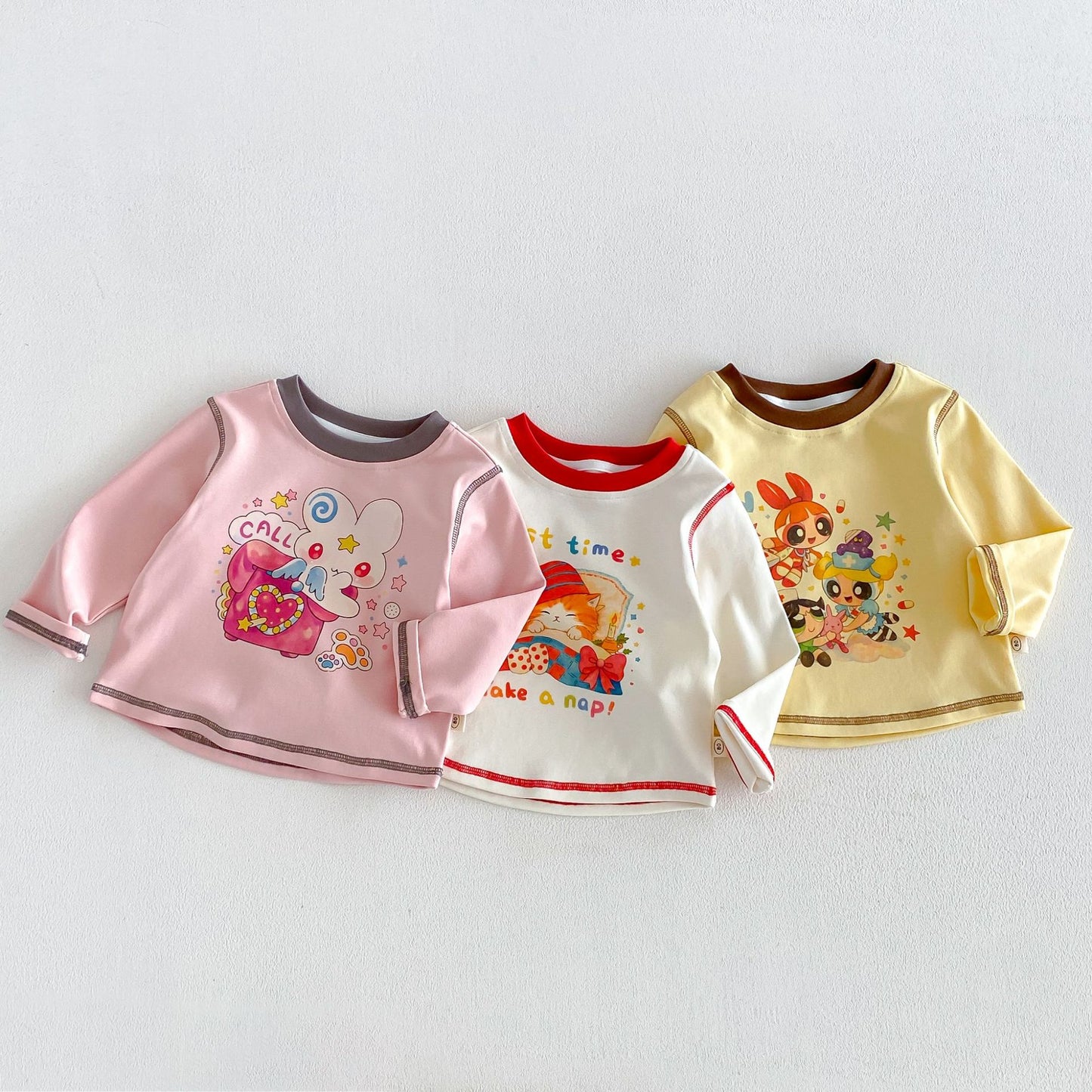 キッズ キャラクター プリント 長袖Tシャツ ワークパンツ【mh0014033】
