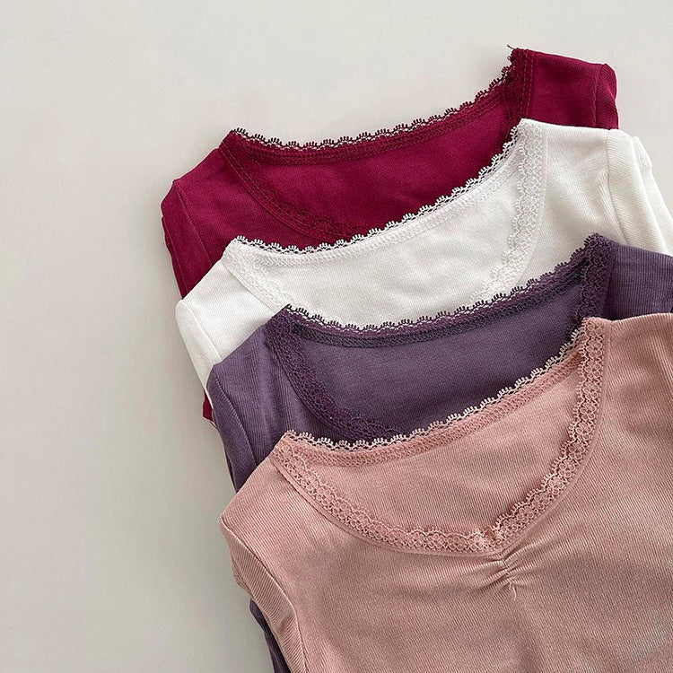 Lace Collar Loungewear Set レース襟 ルームウェア セットアップ【mh0012691】