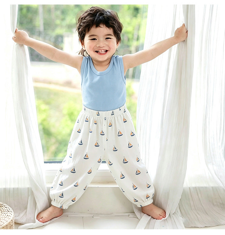 Fruit Print Cotton Pants アニマル＆フルーツ ロングパンツ【mh0013045】