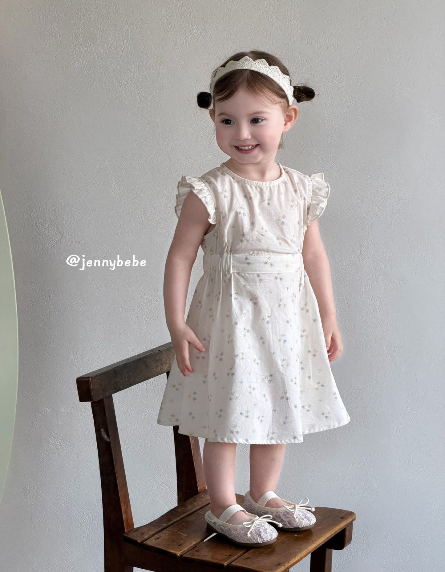 Floral Cotton Frill Dress 花柄 コットン 袖フリル ワンピース【mh0012550】