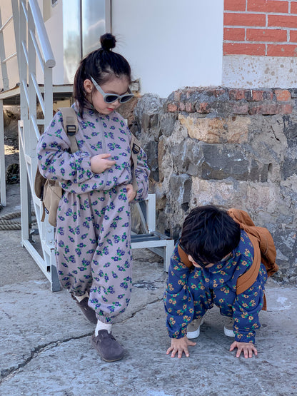 キッズセットアップ フラワープリント トラックジャケット【mh0011650】