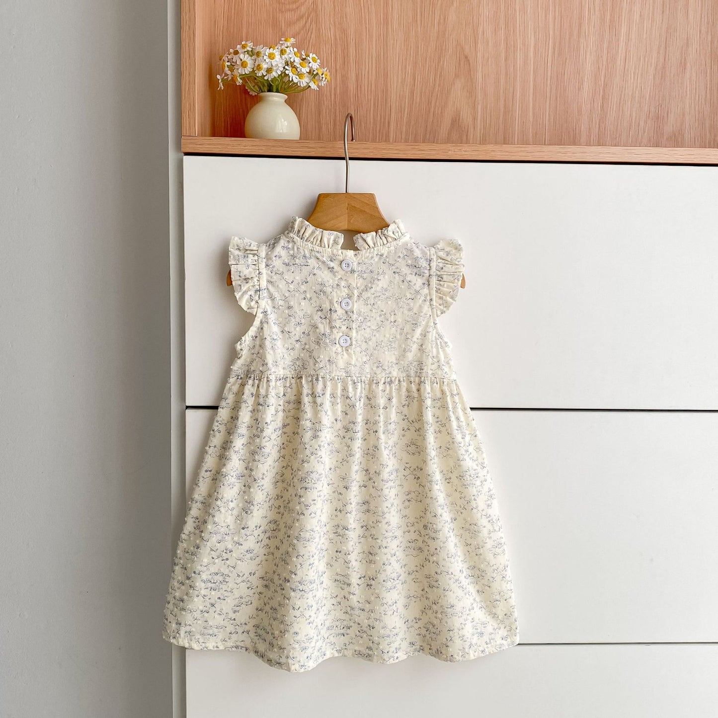 Floral Ruffle Sleeveless Romper Dress フリル ノースリーブロンパース ミモレ丈ワンピース【mh0013157】