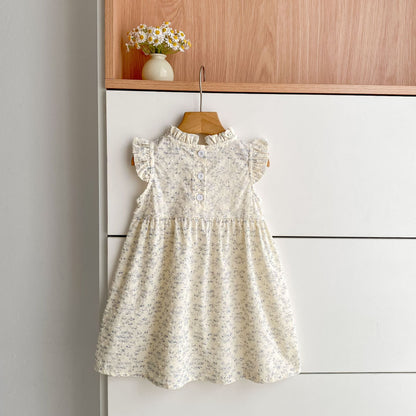 Floral Ruffle Sleeveless Romper Dress フリル ノースリーブロンパース ミモレ丈ワンピース【mh0013157】