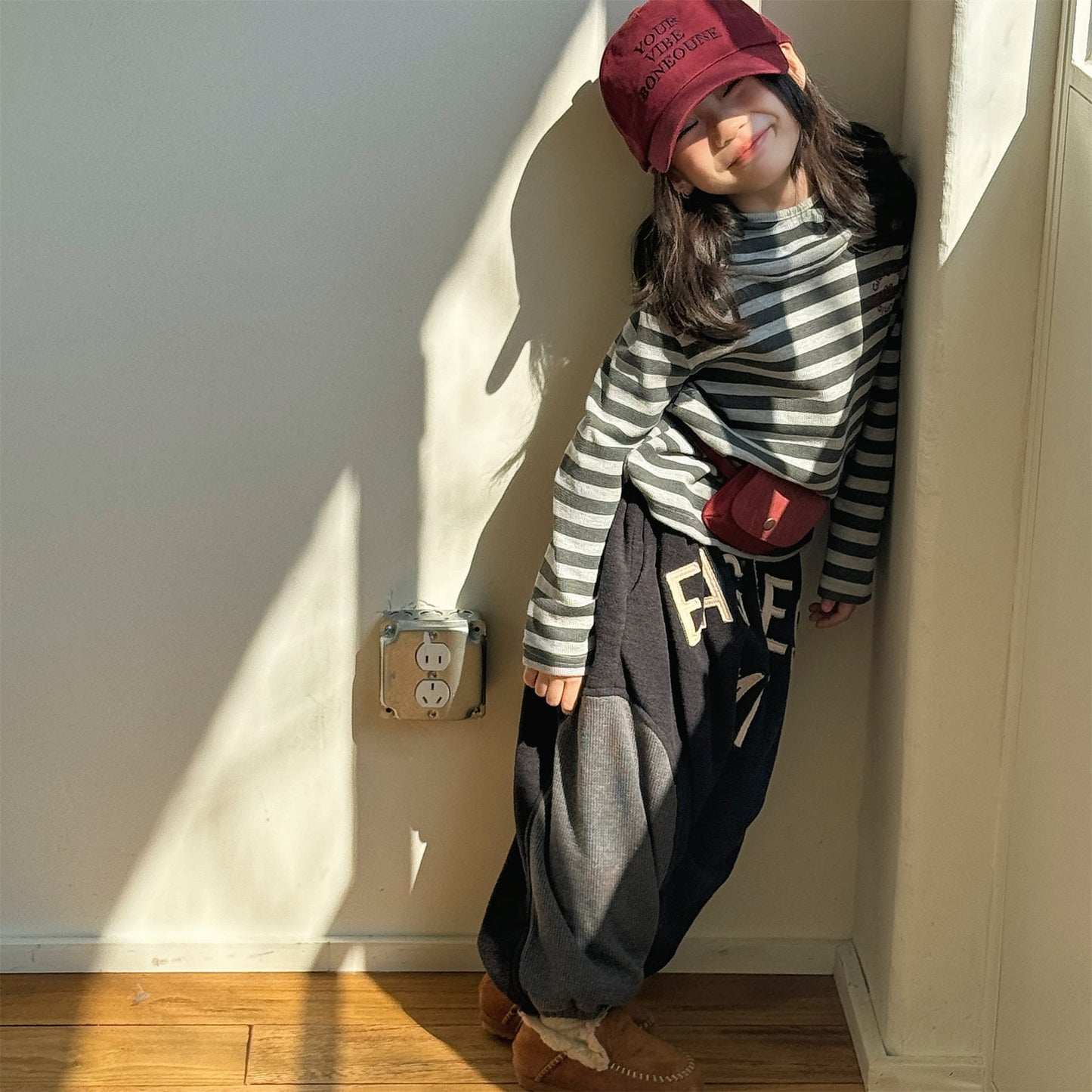 スウェットパンツ 裏ボア ビッグロゴ バイカラー ボリューム ボトムス【mh0011608】