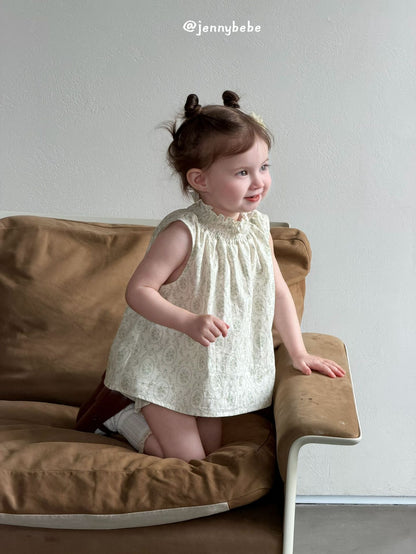 Floral Ruffle Sleeveless Shorts Set ガールズ 花柄 フリル ノースリーブ セットアップ【mh0012526】
