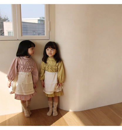 Ruffle Collar Layered Princess Dress フリル 長袖ワンピース【mh0012629】