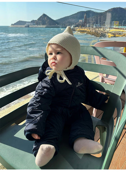 アウタージャンプスーツ 中綿 厚手 フード付 キルティング スキーウェア【mh0011696】