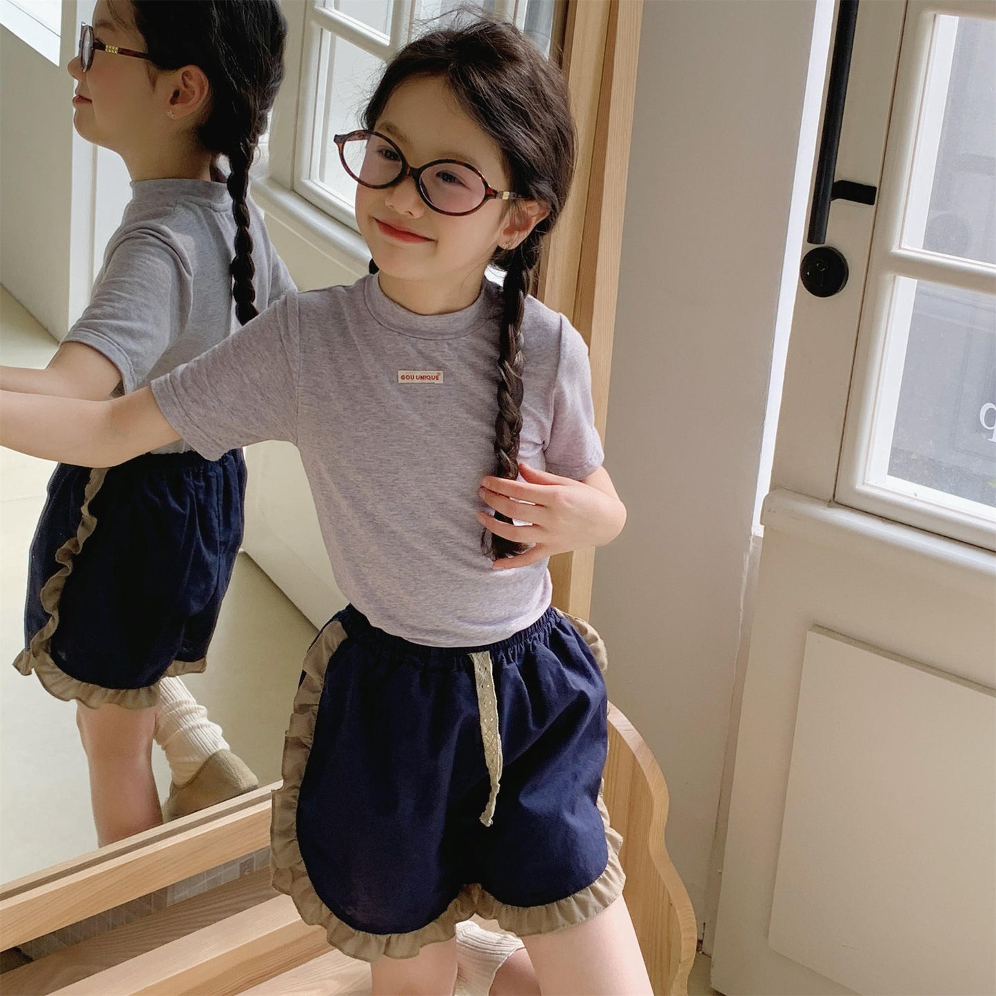 Flower Print Ruffle Cotton Shorts 花柄 コットン ショートパンツ【mh0012655】