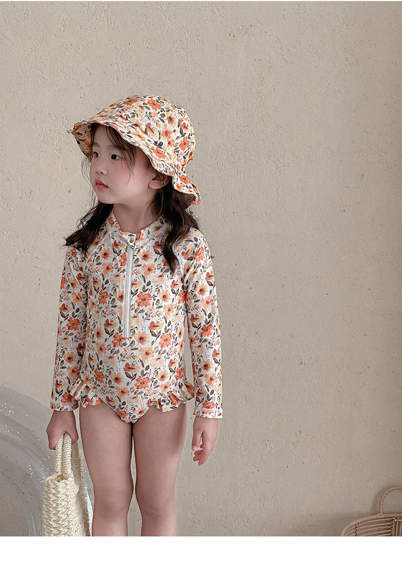 UPF50 Plus Floral Long Sleeve Swimsuit 花柄 長袖 水着【mh0012584】