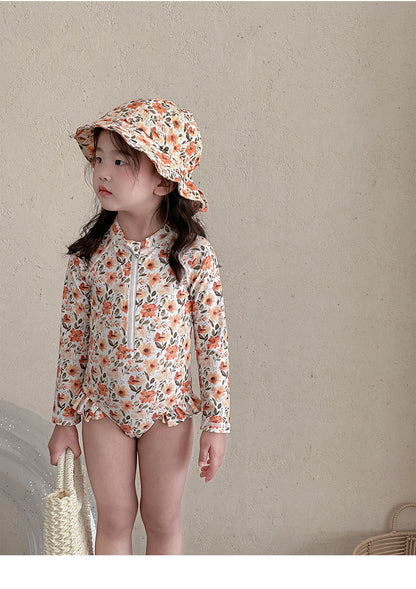 UPF50 Plus Floral Long Sleeve Swimsuit 花柄 長袖 水着【mh0012584】