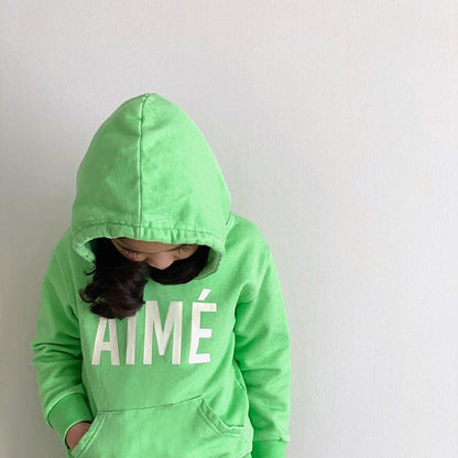 Letter Print Hooded Sweatshirt Set ロゴ パーカー セットアップ【mh0012612】