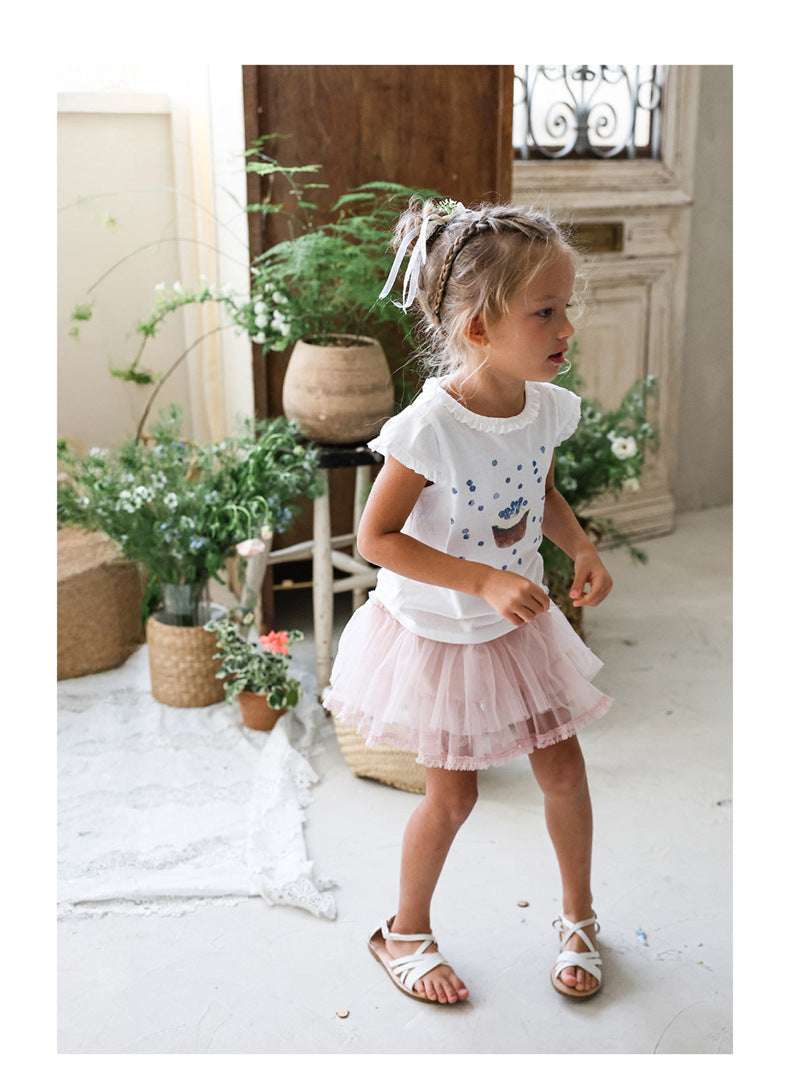 Flounce Sleeve Cupcake Tee フリルスリーブ カップケーキ Tシャツ【mh0012987】