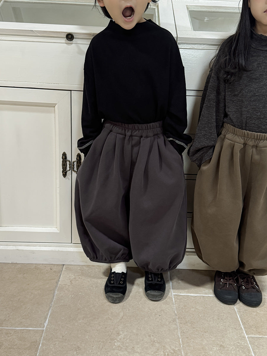 Kids' Pleated Sweat Balloon Long Pants [mh0014784]
